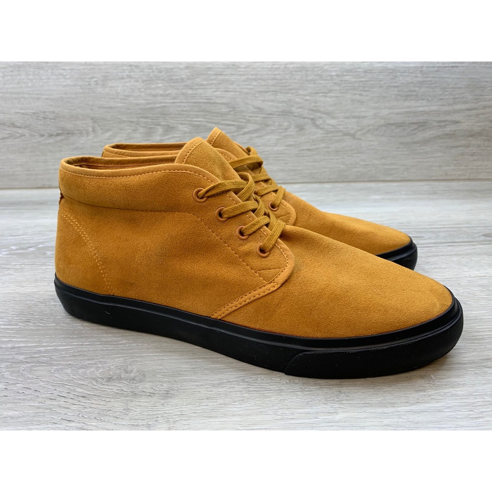 Uniqlo U Men's Mustard Yellow Faux Suede Chukka Mid Top Sneakers 8.5 Shoes